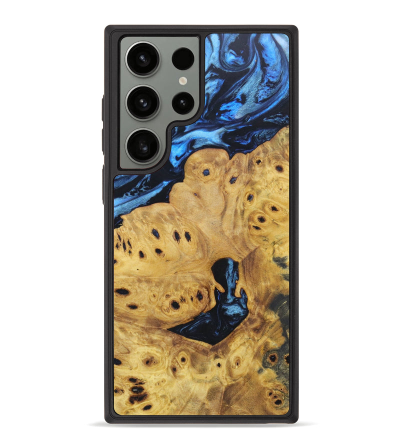 Galaxy S23 Ultra Wood+Resin Phone Case - Wesley (Blue, 631067)