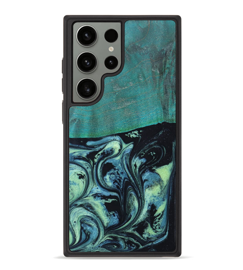 Galaxy S23 Ultra Wood+Resin Phone Case - Citlaly (Green, 620997)
