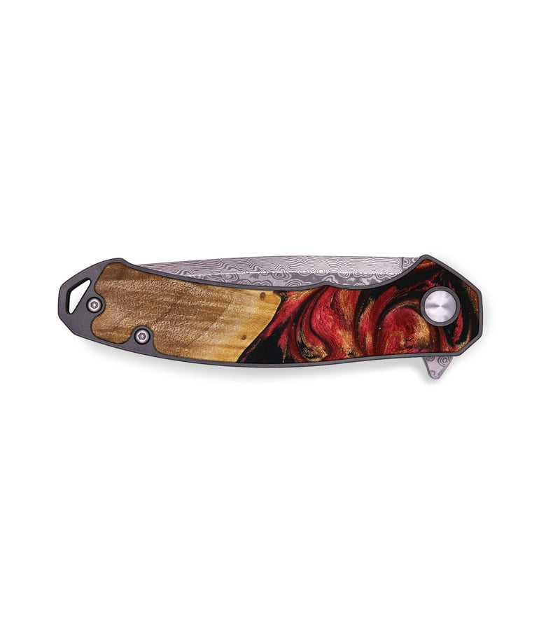 EDC Wood+Resin Pocket Knife - Kizzy (Red, 644089)