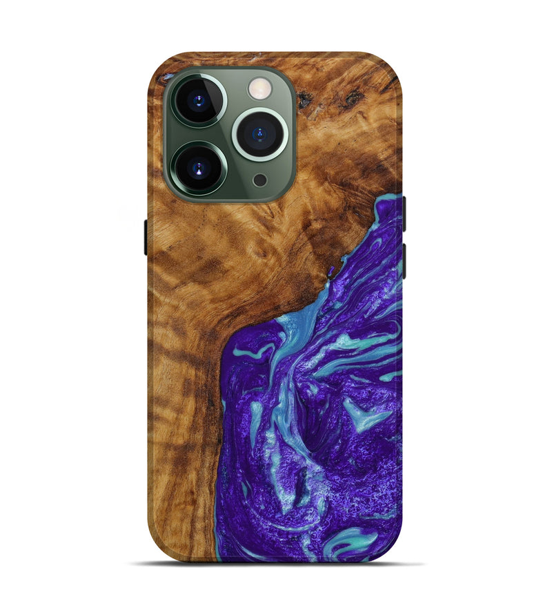 iPhone 13 Pro Wood+Resin Live Edge Phone Case - Hailee (Purple, 646708)