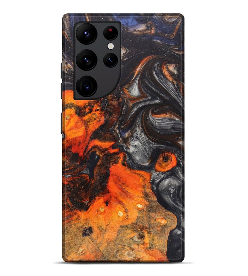 Galaxy S22 Ultra Wood+Resin Live Edge Phone Case - Valentin (Red, 623547)