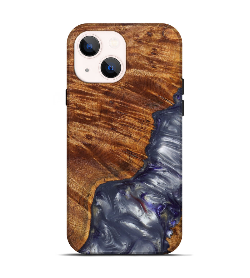 iPhone 14 Wood+Resin Live Edge Phone Case - Rivkah (Metallic, 607191)