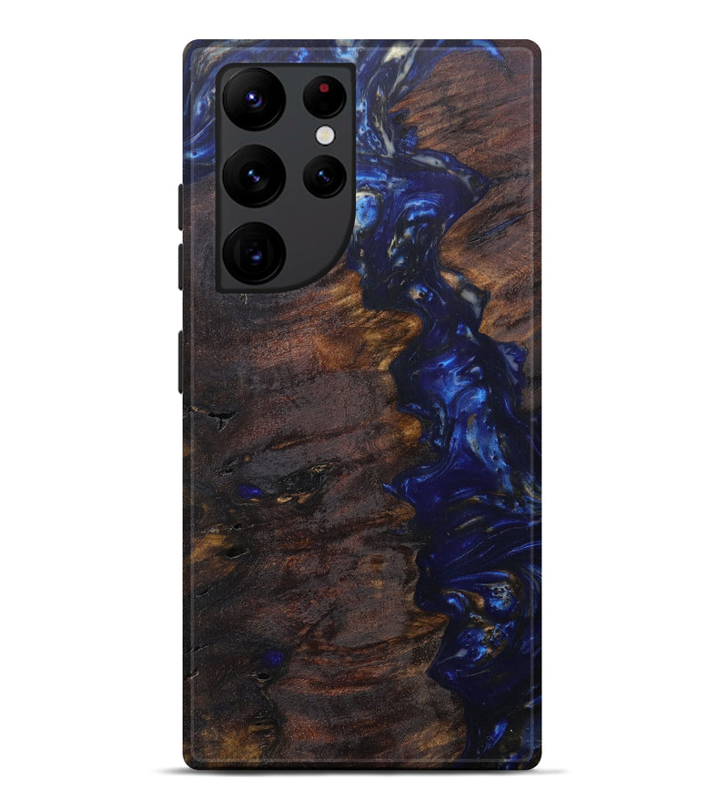 Galaxy S22 Ultra Wood+Resin Live Edge Phone Case - Bnrecad (Dark Blue, 606514)