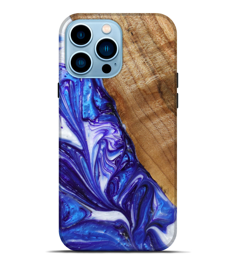 iPhone 14 Pro Max Wood+Resin Live Edge Phone Case - Aliza (Purple, 610634)