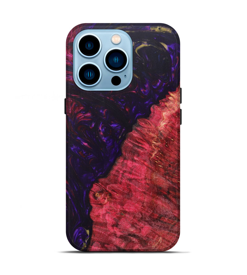 iPhone 14 Pro Wood+Resin Live Edge Phone Case - Selina (Purple, 621669)