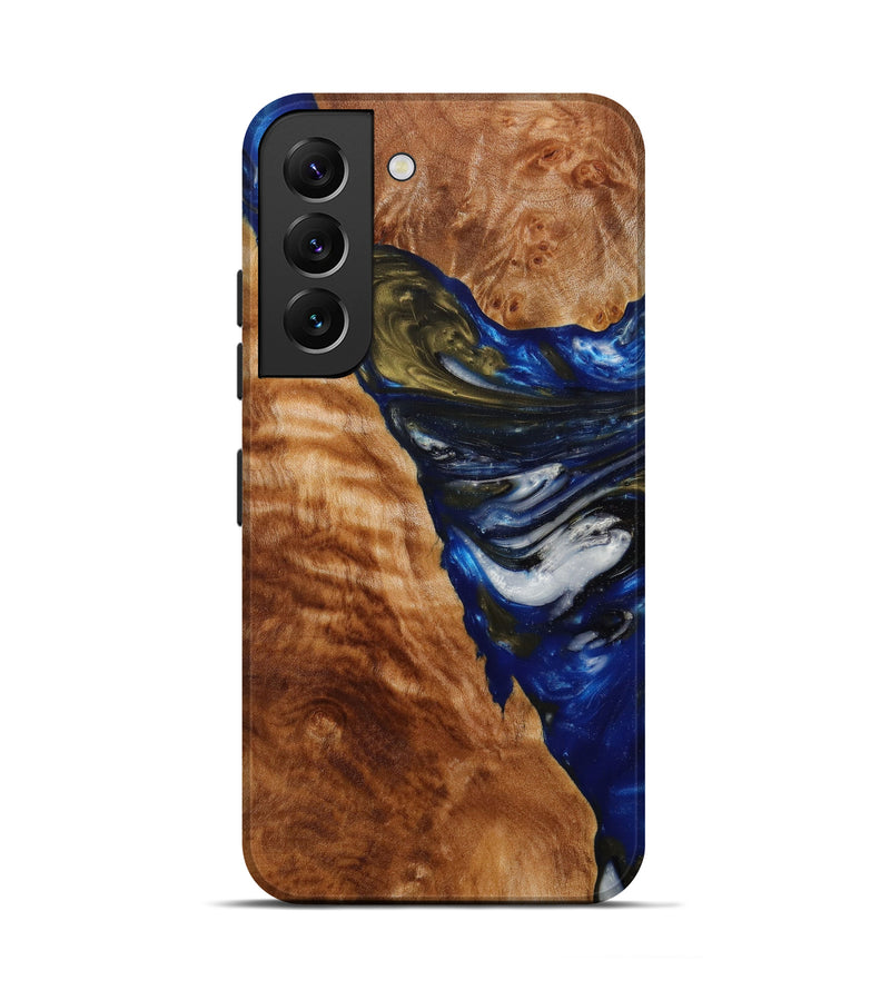 Galaxy S22 Wood+Resin Live Edge Phone Case - Dhruv (Dark Blue, 610809)