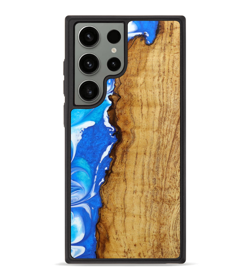 Galaxy S23 Ultra Wood+Resin Phone Case - Margot (Blue, 645243)