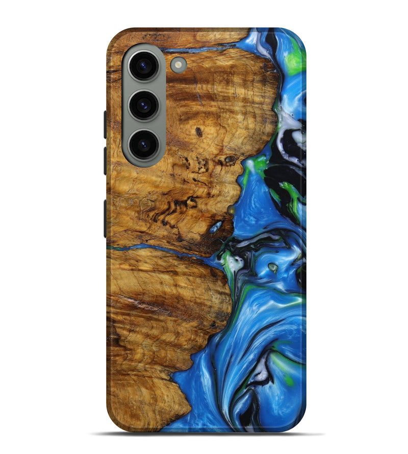 Galaxy S23 Plus Wood+Resin Live Edge Phone Case - Dallas (Blue, 645559)
