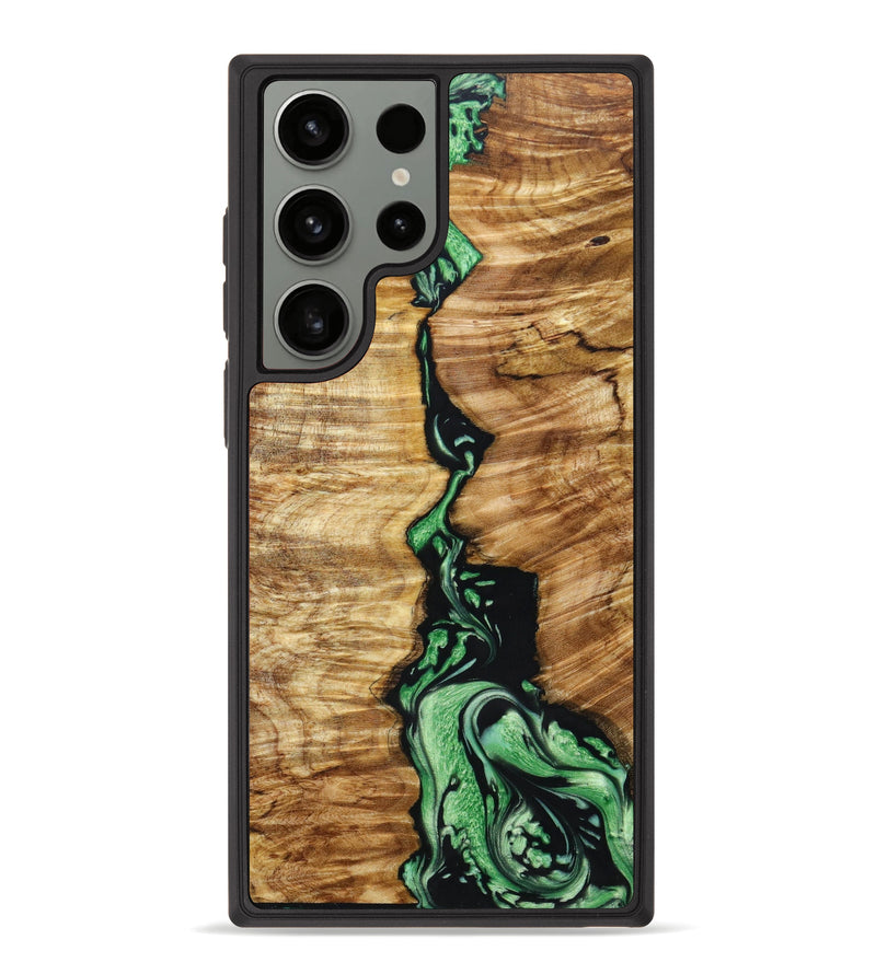 Galaxy S23 Ultra Wood+Resin Phone Case - Lucia (Green, 640066)