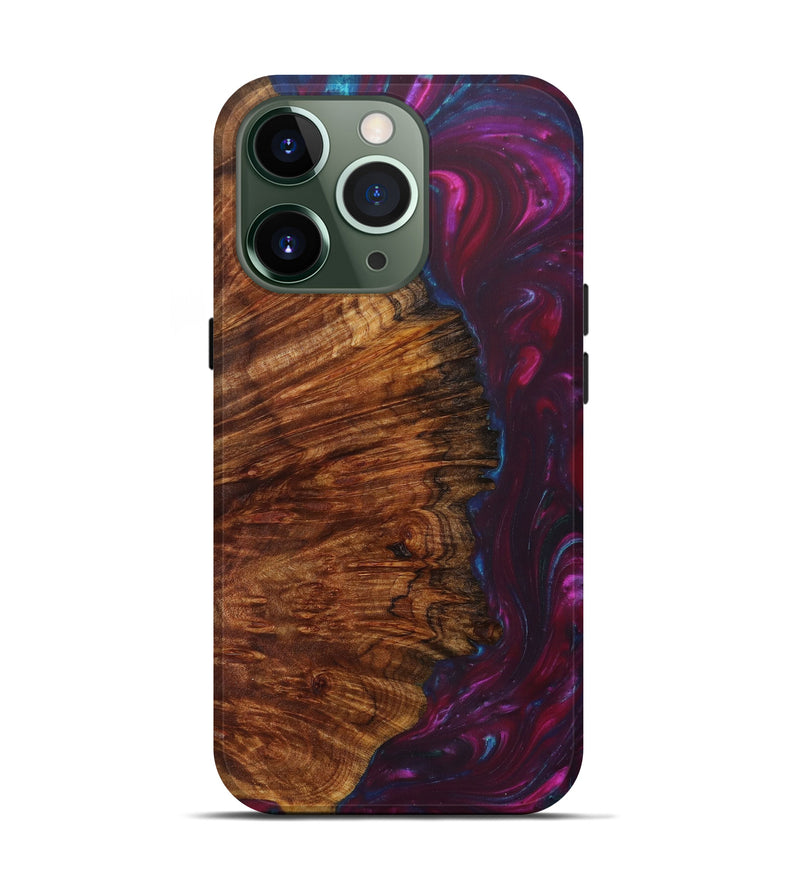 iPhone 13 Pro Wood+Resin Live Edge Phone Case - Cefee (Purple, 604601)