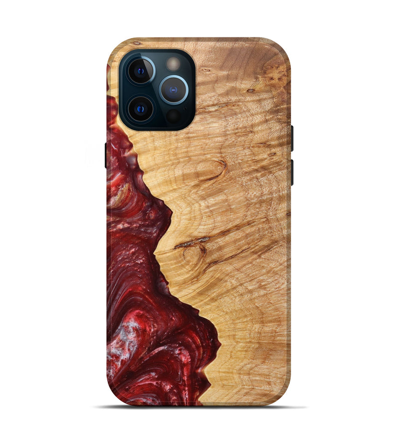 iPhone 12 Pro Wood+Resin Live Edge Phone Case - Maverick (Red, 635111)