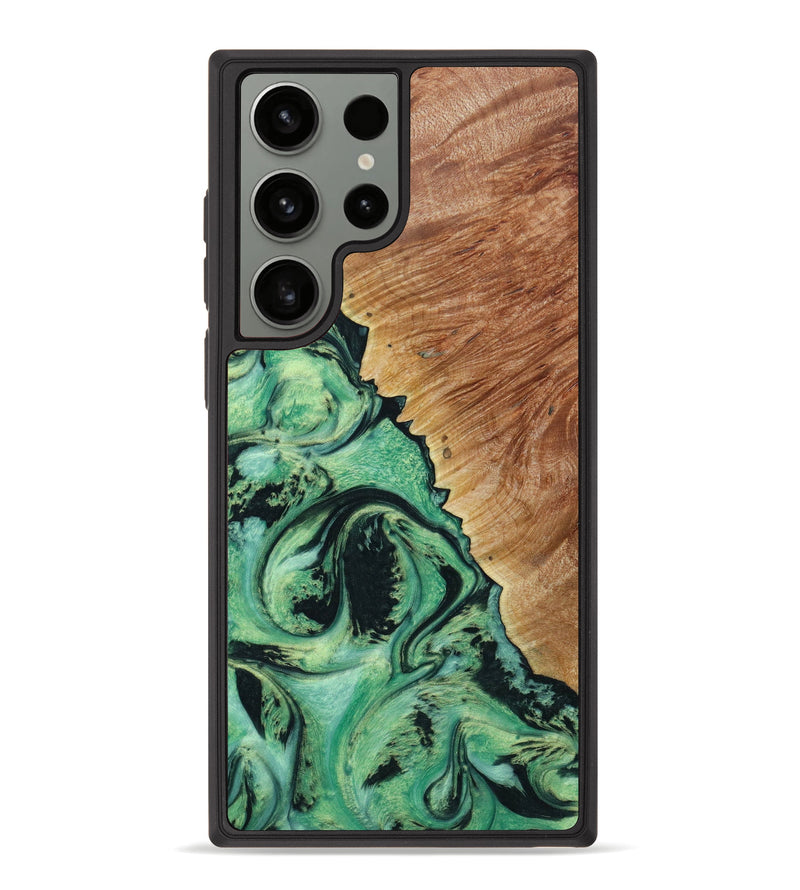 Galaxy S23 Ultra Wood+Resin Phone Case - Clint (Green, 642122)