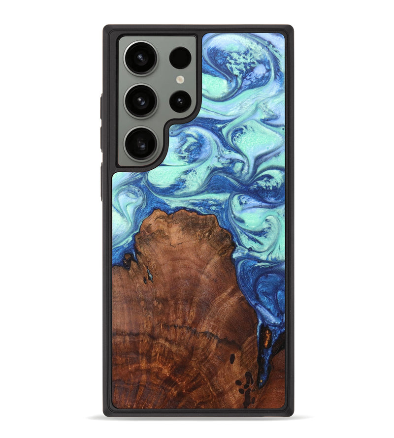 Galaxy S23 Ultra Wood+Resin Phone Case - Aria (Blue, 625838)