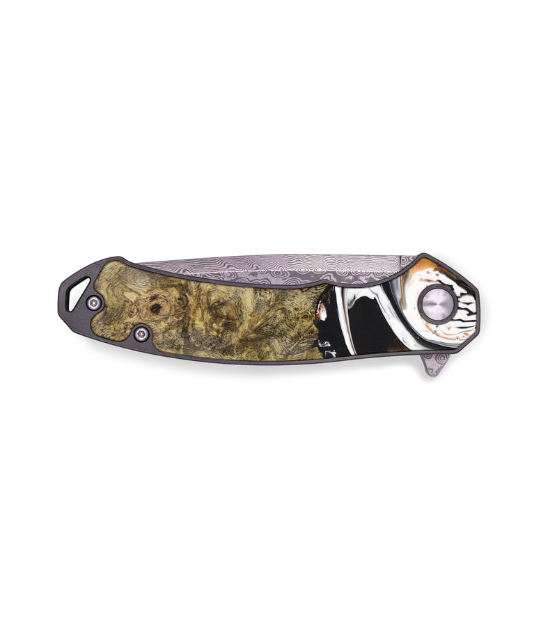 EDC Wood+Resin Pocket Knife - Ernest (Black & White, 636490)