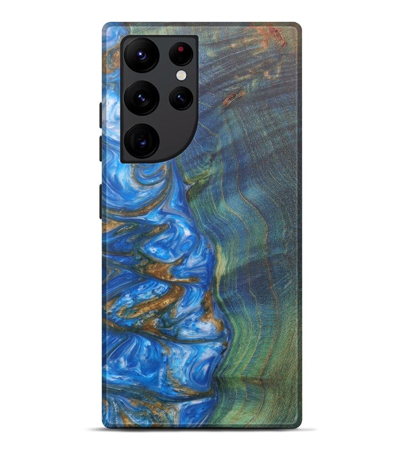 Galaxy S22 Ultra Wood+Resin Live Edge Phone Case - Alix (Light Blue, 600169)