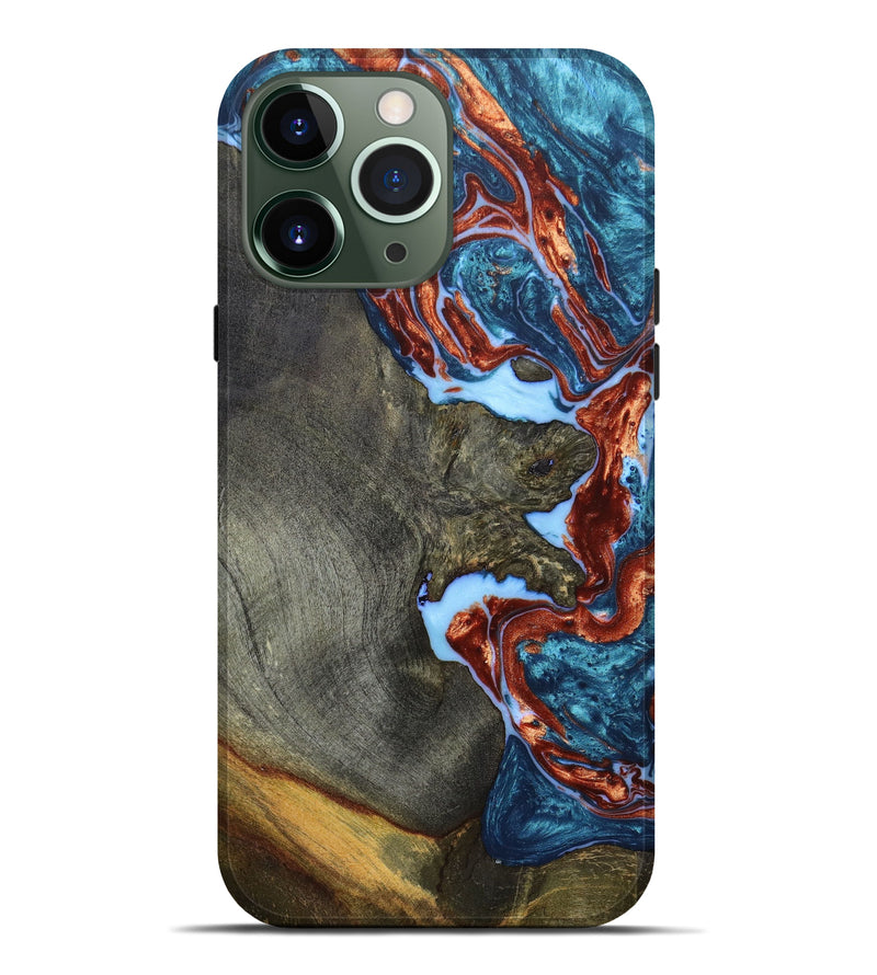iPhone 13 Pro Max Wood+Resin Live Edge Phone Case - Emogene (Artist Pick, 630235)