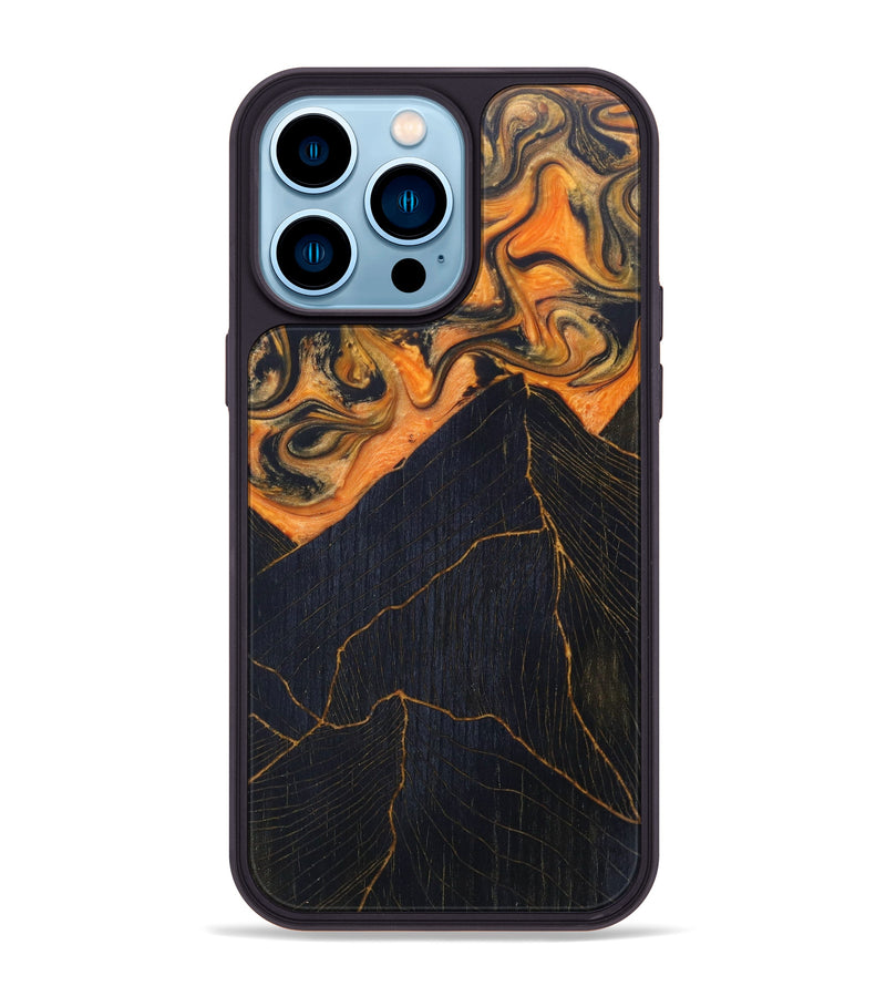 iPhone 14 Pro Max Wood+Resin Phone Case - Oaklynn (Lava, 625084)