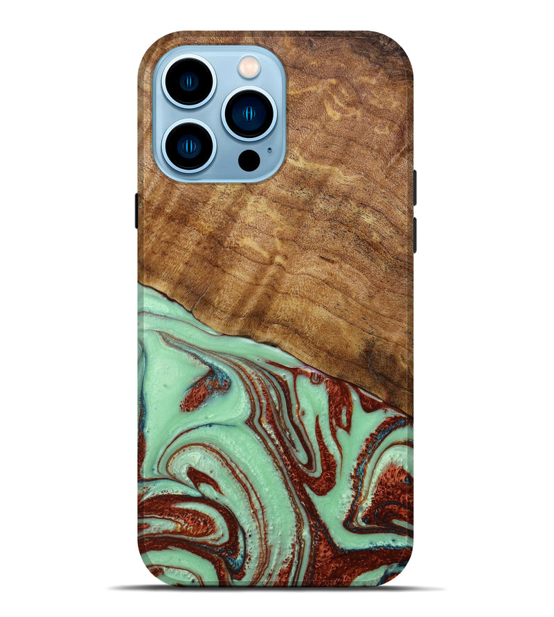 iPhone 14 Pro Max Wood+Resin Live Edge Phone Case - Zane (Artist Pick, 641977)