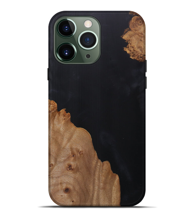iPhone 13 Pro Max Wood+Resin Live Edge Phone Case - Kamiyah (Pure Black, 613364)