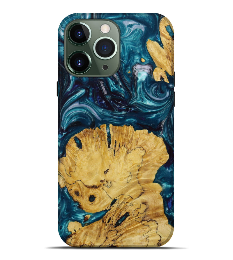 iPhone 13 Pro Max Wood+Resin Live Edge Phone Case - Lela (Artist Pick, 646339)