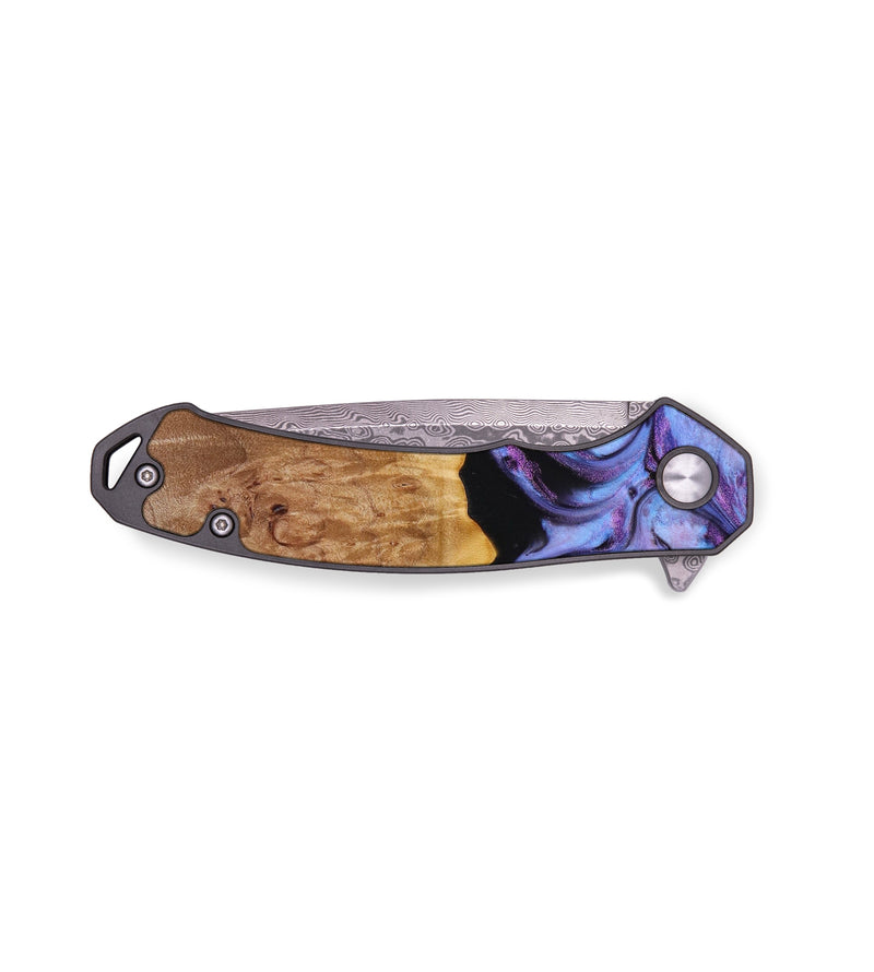 EDC Wood+Resin Pocket Knife - Merle (Purple, 644213)