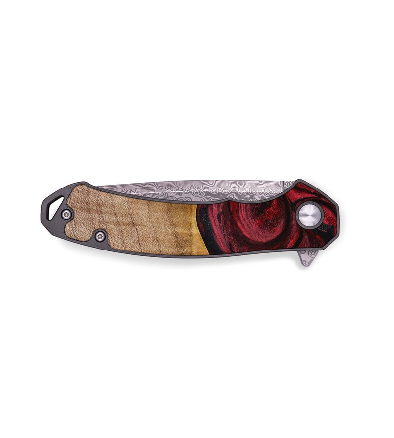 EDC Wood+Resin Pocket Knife - Elena (Red, 644075)