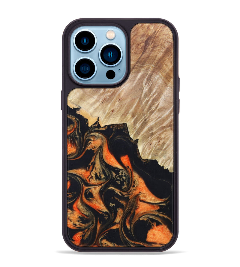 iPhone 14 Pro Max Wood+Resin Phone Case - Austen (Lava, 625055)