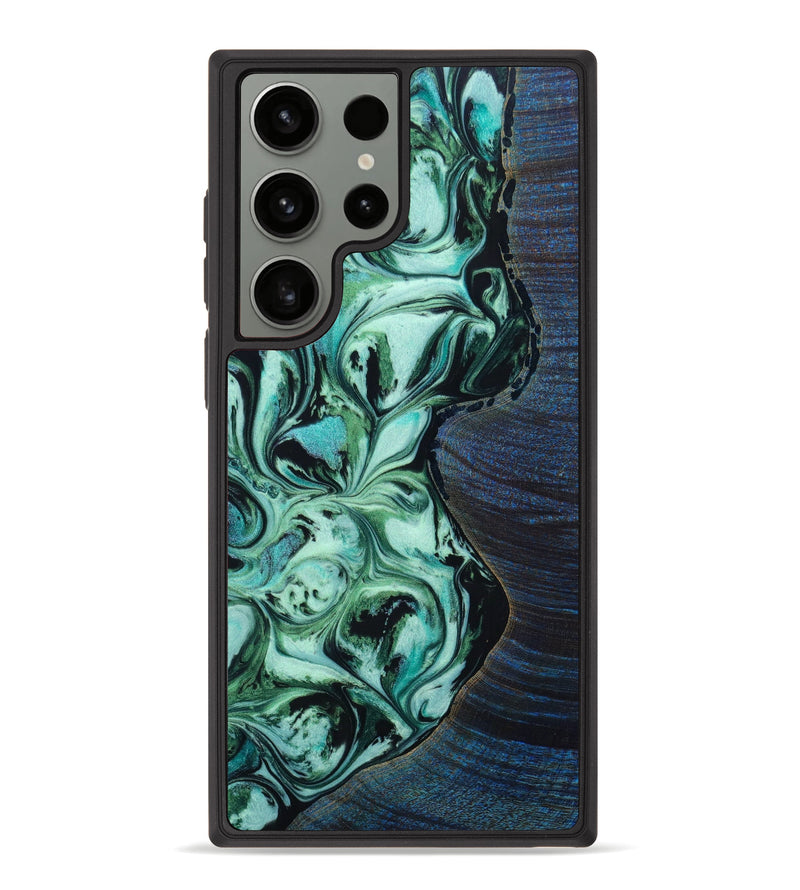 Galaxy S23 Ultra Wood+Resin Phone Case - Derrick (Green, 648637)