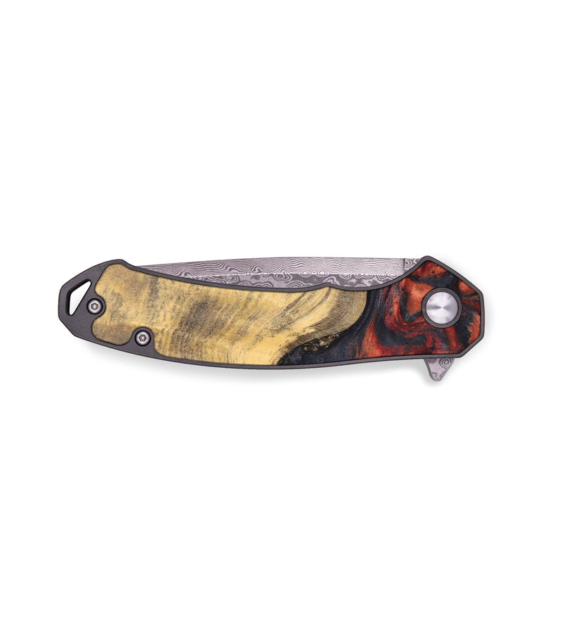 EDC Wood+Resin Pocket Knife - Amiyah (Red, 636507)