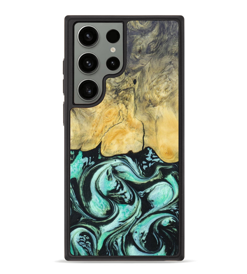 Galaxy S23 Ultra Wood+Resin Phone Case - Frederic (Green, 625722)