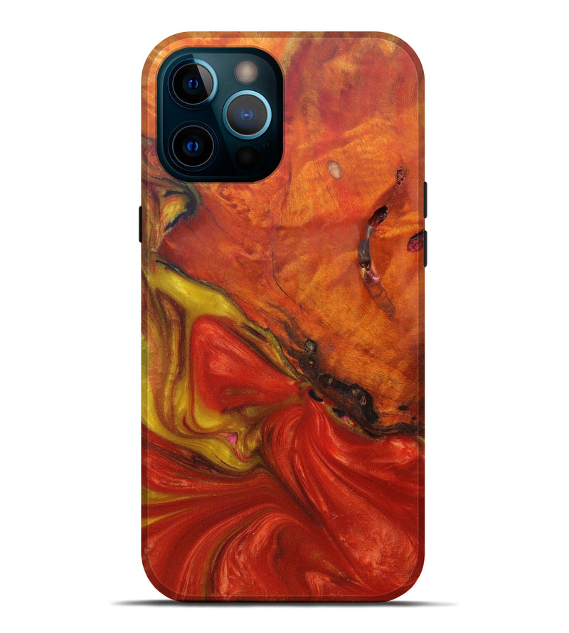 iPhone 12 Pro Max Wood+Resin Live Edge Phone Case - Sophey (Dark Red, 599126)