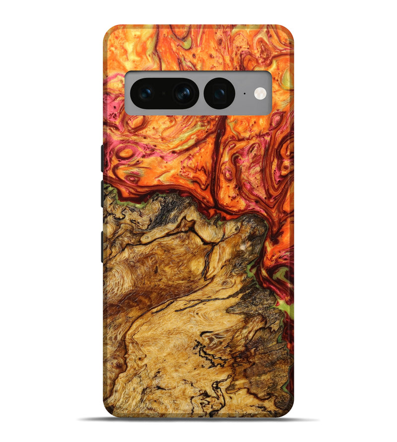 Pixel 7 Pro Wood+Resin Live Edge Phone Case - Karam (Red, 633173)