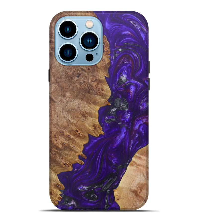 iPhone 14 Pro Max Wood+Resin Live Edge Phone Case - Malaysia (Purple, 602477)