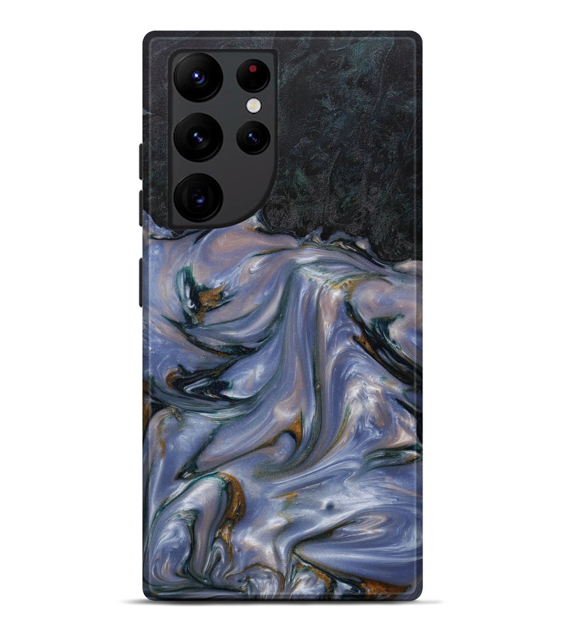 Galaxy S22 Ultra Wood+Resin Live Edge Phone Case - Jeniffer (Light Blue, 591412)