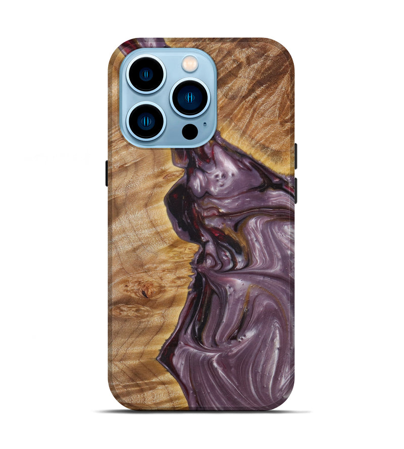iPhone 14 Pro Wood+Resin Live Edge Phone Case - Kamilla (Metallic, 610291)