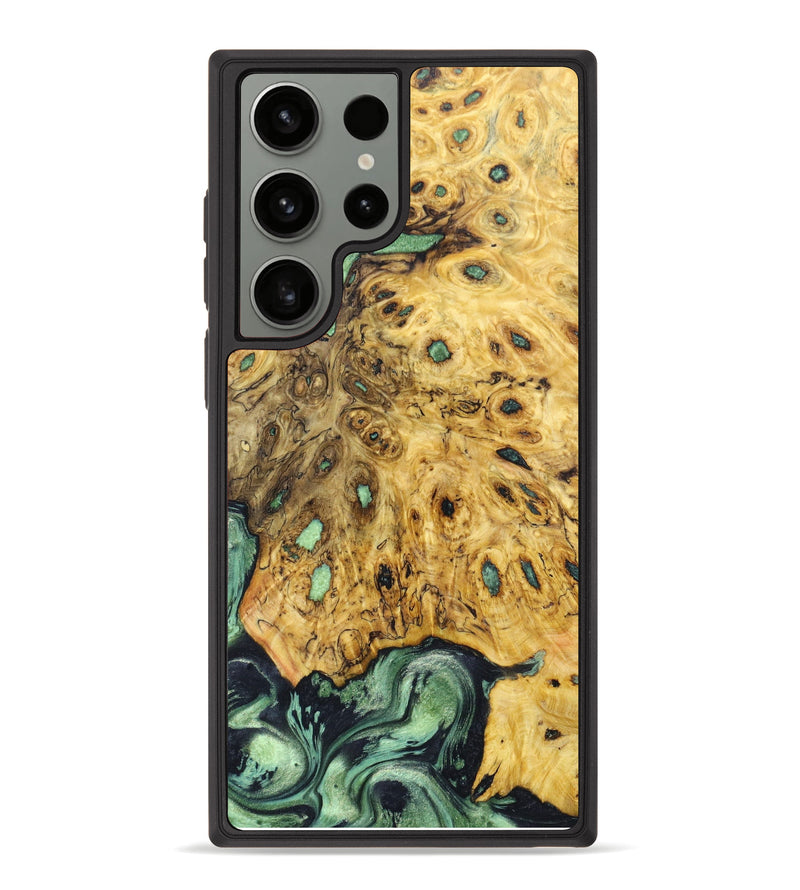 Galaxy S23 Ultra Wood+Resin Phone Case - Alan (Green, 624761)