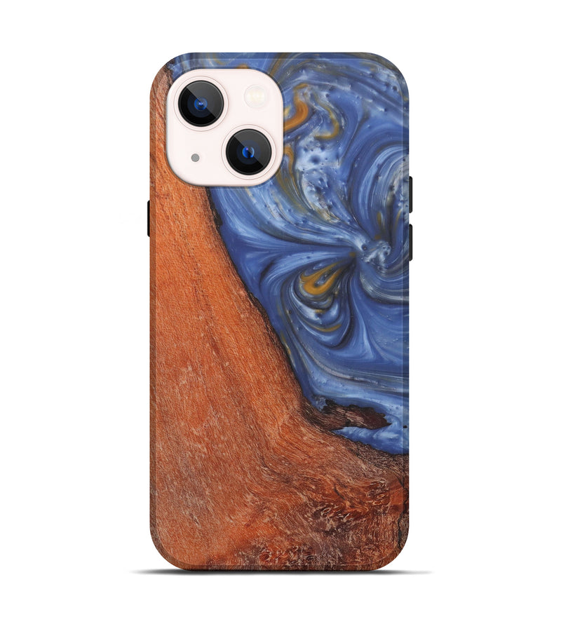 iPhone 14 Wood+Resin Live Edge Phone Case - Caspian (Blue, 619552)