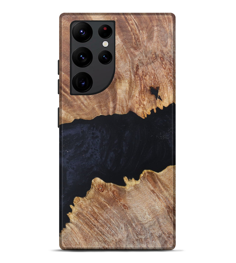 Galaxy S22 Ultra Wood+Resin Live Edge Phone Case - Lionel (Black & White, 623538)