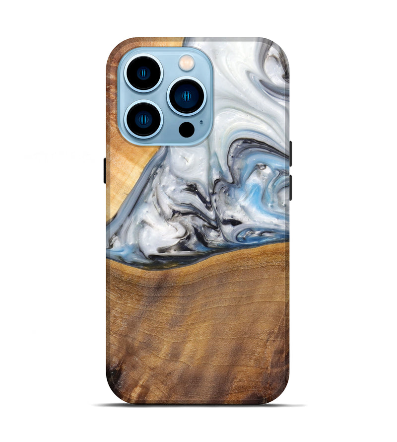 iPhone 14 Pro Wood+Resin Live Edge Phone Case - Wayne (Metallic, 621615)