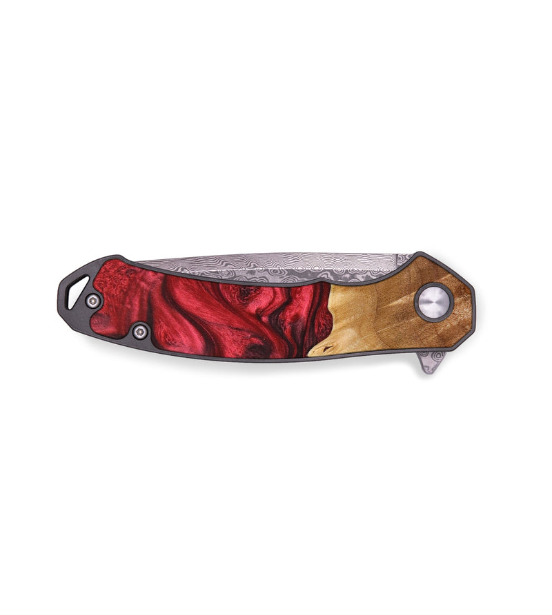 EDC Wood+Resin Pocket Knife - Mable (Red, 640010)