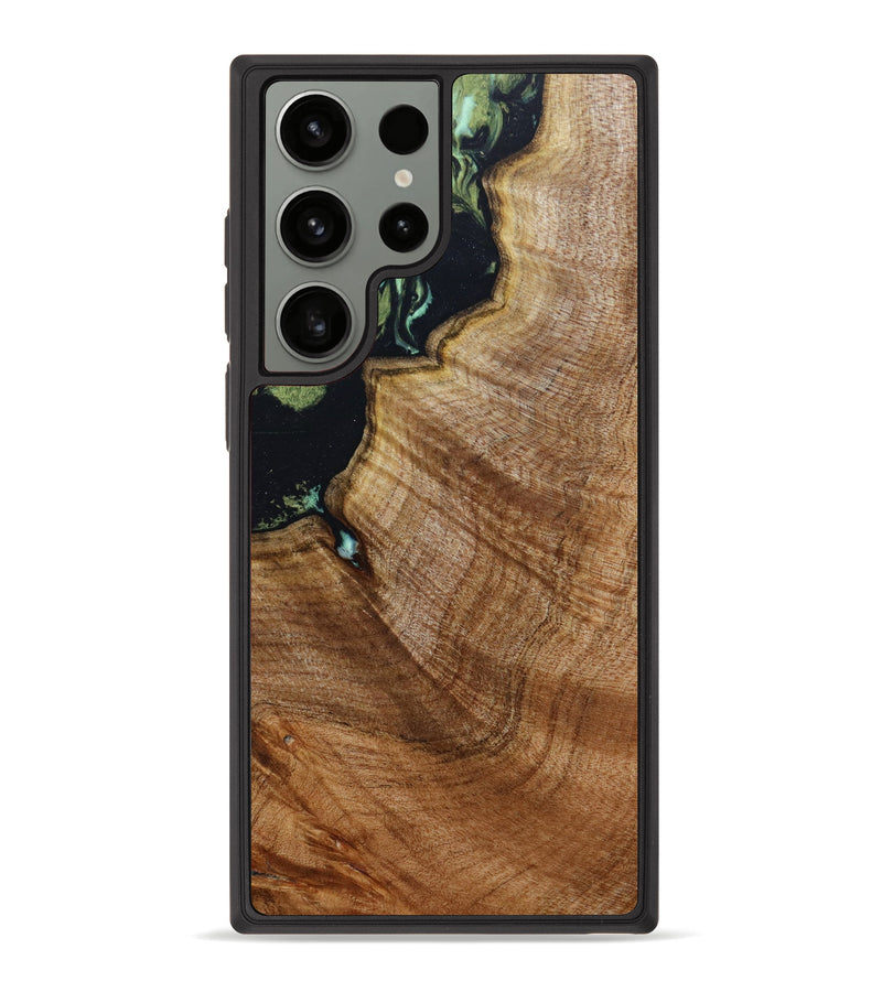 Galaxy S23 Ultra Wood+Resin Phone Case - Brooke (Green, 645660)