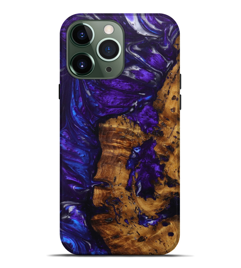 iPhone 13 Pro Max Wood+Resin Live Edge Phone Case - Aliyah (Purple, 626901)
