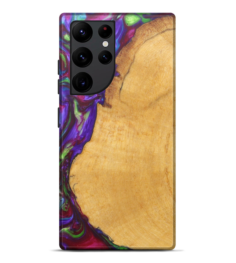 Galaxy S22 Ultra Wood+Resin Live Edge Phone Case - Cacilia (Purple, 597048)