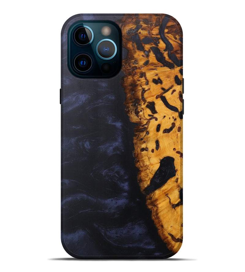 iPhone 12 Pro Max Wood+Resin Live Edge Phone Case - Ifti (Pure Black, 607149)