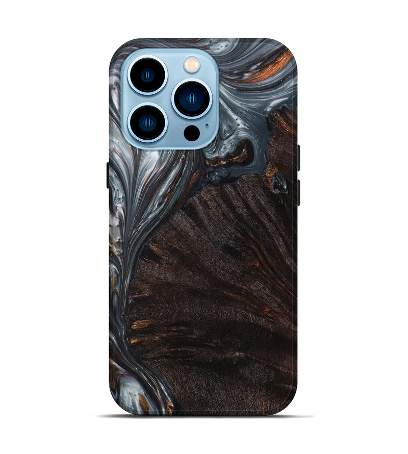 iPhone 14 Pro Wood+Resin Live Edge Phone Case - Deondre (Metallic, 626995)
