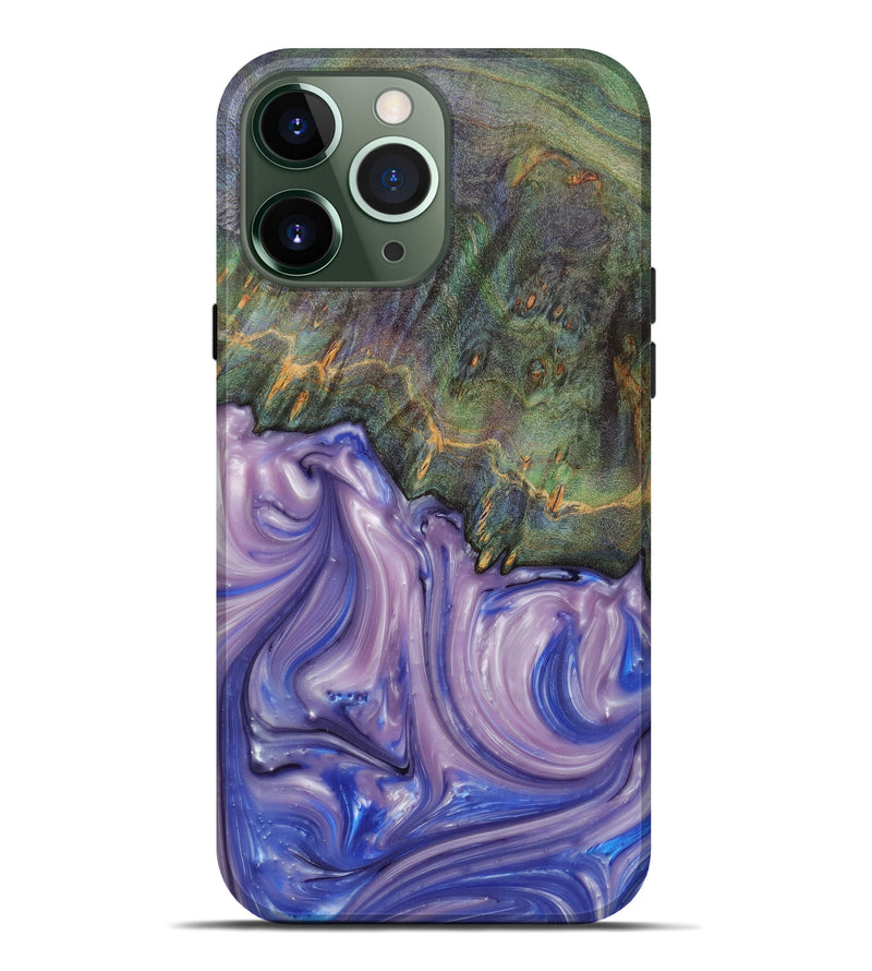 iPhone 13 Pro Max Wood+Resin Live Edge Phone Case - Brynlee (Purple, 628987)