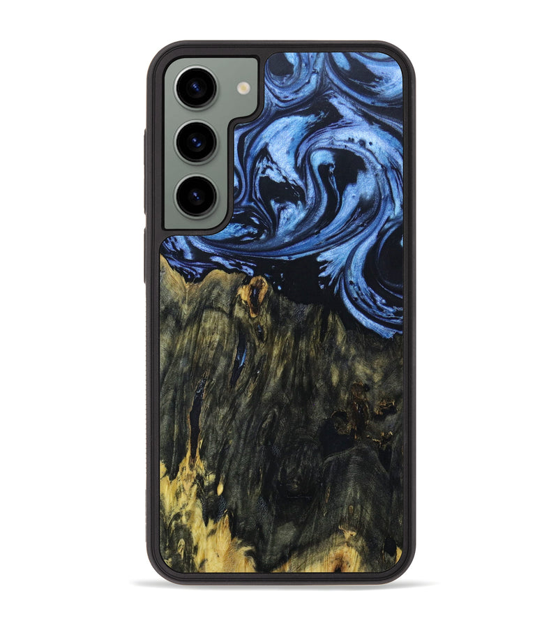 Galaxy S23 Plus Wood+Resin Phone Case - Emilia (Blue, 639506)