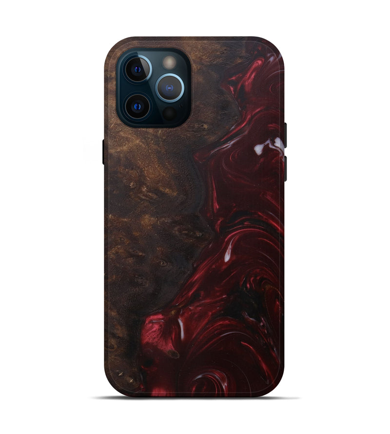 iPhone 12 Pro Wood+Resin Live Edge Phone Case - Marloes (Dark Red, 585150)