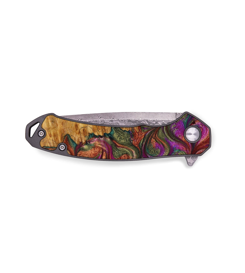 EDC Wood+Resin Pocket Knife - Isaac (Green, 648138)