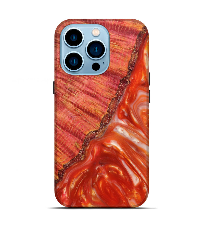 iPhone 14 Pro Wood+Resin Live Edge Phone Case - Morton (Red, 625513)
